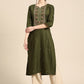 Casual Kurti Poly Rayon Green Embroidered Kurtis