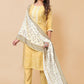 Pant Style Suit Poly Silk Yellow Embroidered Salwar Kameez