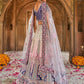 A Line Lehenga Velvet Purple Embroidered Lehenga Choli