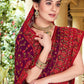 Classic Georgette Purple Embroidered Saree