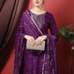 Straight Salwar Suit Silk Purple Embroidered Salwar Kameez
