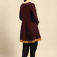 Casual Kurti Rayon Brown Embroidered Kurtis