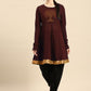 Casual Kurti Rayon Brown Embroidered Kurtis