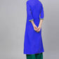 Casual Kurti Rayon Blue Embroidered Kurtis