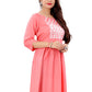 Designer Kurti Rayon Pink Embroidered Kurtis