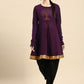 Designer Kurti Rayon Purple Embroidered Kurtis