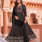 Gown Rayon Black Embroidered Gown