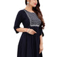 Party Wear Kurti Rayon Blue Embroidered Kurtis