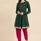 Party Wear Kurti Rayon Green Embroidered Kurtis