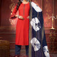 Salwar Suit Rayon Red Embroidered Salwar Kameez