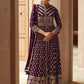 Salwar Suit Georgette Purple Embroidered Salwar Kameez