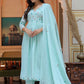 Trendy Suit Cotton Aqua Blue Embroidered Salwar Kameez