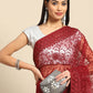 Trendy Saree Net Maroon Embroidered Saree