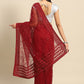 Trendy Saree Net Maroon Embroidered Saree