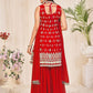 Salwar Suit Georgette Red Embroidered Salwar Kameez