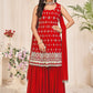 Salwar Suit Georgette Red Embroidered Salwar Kameez