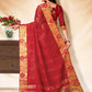 Trendy Saree Banarasi Silk Red Embroidered Saree