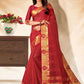 Trendy Saree Banarasi Silk Red Embroidered Saree
