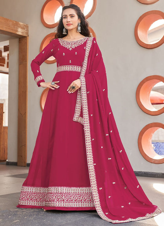 Anarkali Suit Faux Georgette Rani Dori Work Salwar Kameez