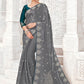 Classic Chiffon Grey Digital Print Saree