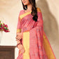 Classic Banarasi Silk Pink Embroidered Saree