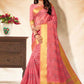 Classic Banarasi Silk Pink Embroidered Saree