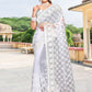 Classic Net White Diamond Saree