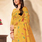 Contemporary Banarasi Silk Mustard Embroidered Saree