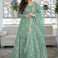 Lehenga Choli Faux Georgette Sea Green Embroidered Lehenga Choli