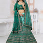 Readymade Lehenga Choli Net Rama Embroidered Lehenga Choli