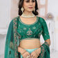 Readymade Lehenga Choli Net Rama Embroidered Lehenga Choli