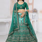 Readymade Lehenga Choli Net Rama Embroidered Lehenga Choli