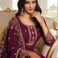 Salwar Suit Georgette Magenta Embroidered Salwar Kameez