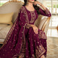 Salwar Suit Georgette Magenta Embroidered Salwar Kameez