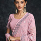 Trendy Saree Georgette Pink Embroidered Saree