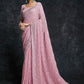 Trendy Saree Georgette Pink Embroidered Saree