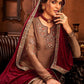 A Line Lehenga Satin Brown Embroidered Lehenga Choli