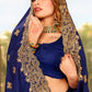Trendy Saree Satin Blue Embroidered Saree