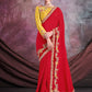 Trendy Saree Satin Silk Red Cord Work Saree