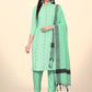 Salwar Suit Cotton Jacquard Sea Green Embroidered Salwar Kameez