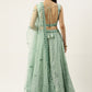 A Line Lehenga Georgette Sea Green Embroidered Lehenga Choli