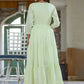 Gown Cotton Sea Green Embroidered Gown