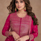 Salwar Suit Georgette Fuchsia Embroidered Salwar Kameez