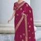 Classic Shimmer Rani Embroidered Saree