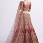 A Line Lehenga Silk Maroon Rust Cord Work Lehenga Choli