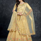 A Line Lehenga Silk Yellow Diamond Lehenga Choli