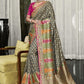 Classic Silk Grey Embroidered Saree