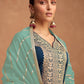 Salwar Suit Silk Blue Embroidered Salwar Kameez