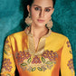 Gown Silk Yellow Embroidered Gown