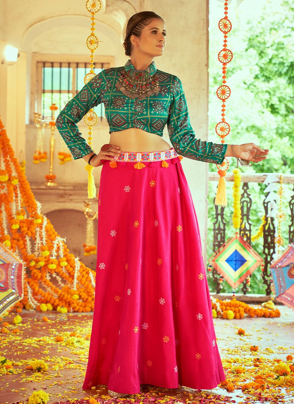 Lehenga Choli Silk Pink Embroidered Lehenga Choli